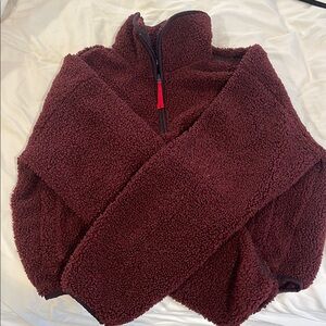 Cozy Burgundy Sherpa Pullover